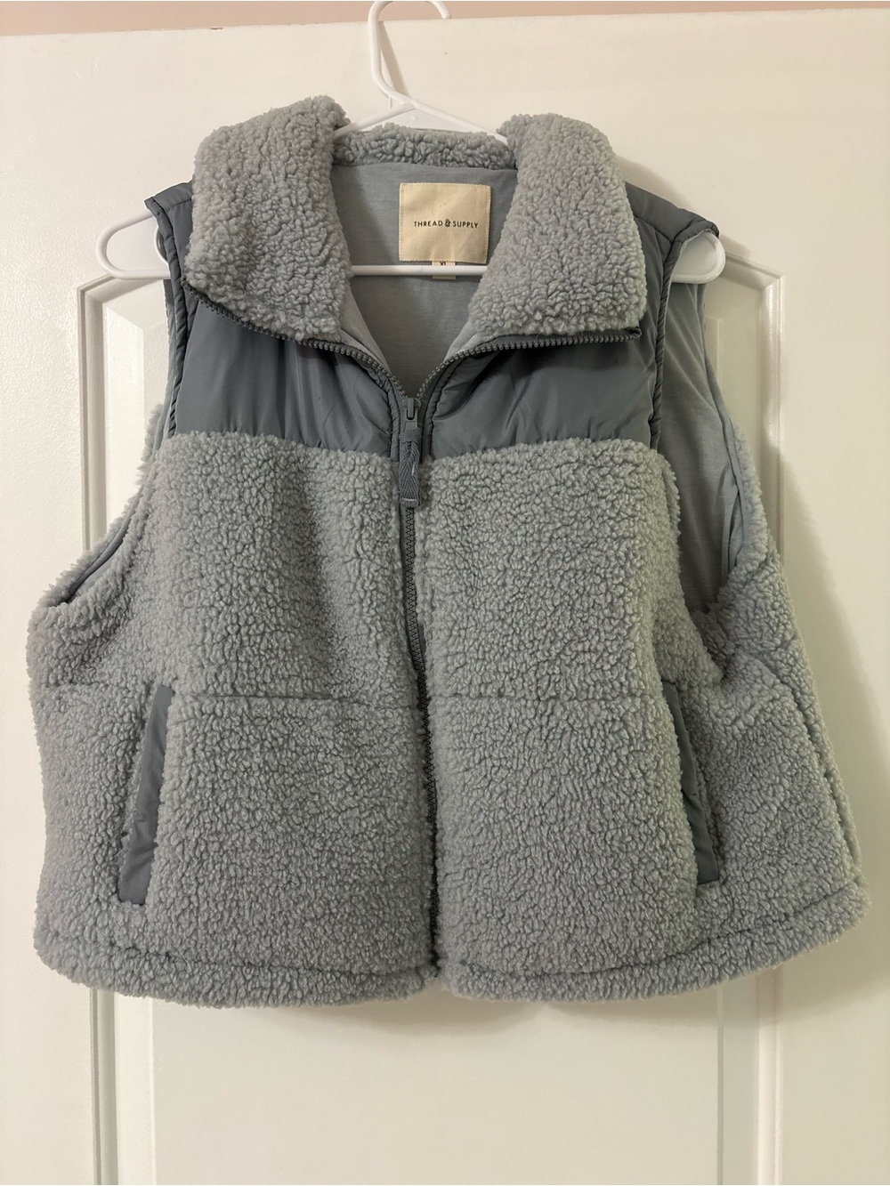 Thread & Supply Grey Sherpa Puffer Vest